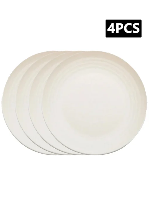 4/8pcs Plastic original plate, reusable, camping picnic dessert plate - Image 6