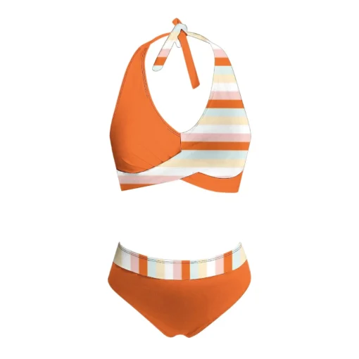 bikini Beach Colour Block Floral Printed Women's Swimsuit - Image 27