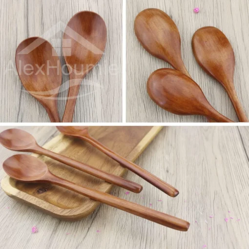 6 Piece Wooden Spoon Bamboo Kitchen Korean Style - Image 16