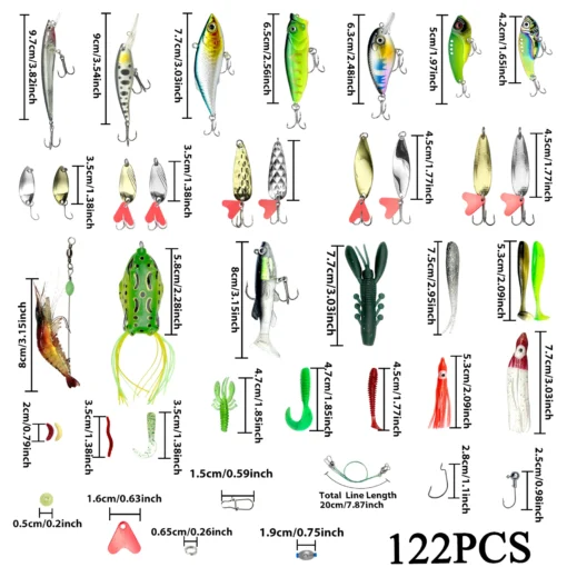 78/122/284pcs Fishing Lures Kit for Topwater - Image 4