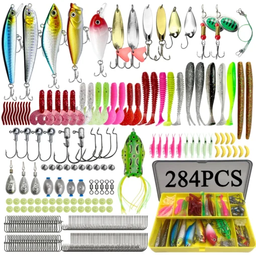 78/122/284pcs Fishing Lures Kit for Topwater