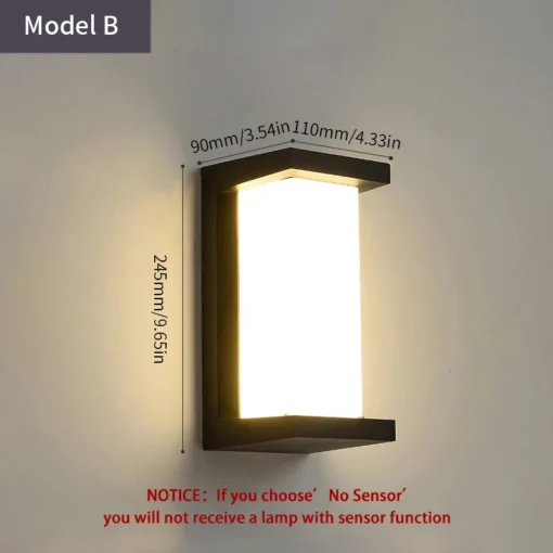 LED Outdoor Wall Light PIR Motion Sensor Wall lamp - Image 13
