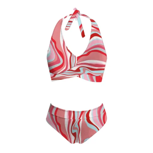 bikini Beach Colour Block Floral Printed Women's Swimsuit - Image 30