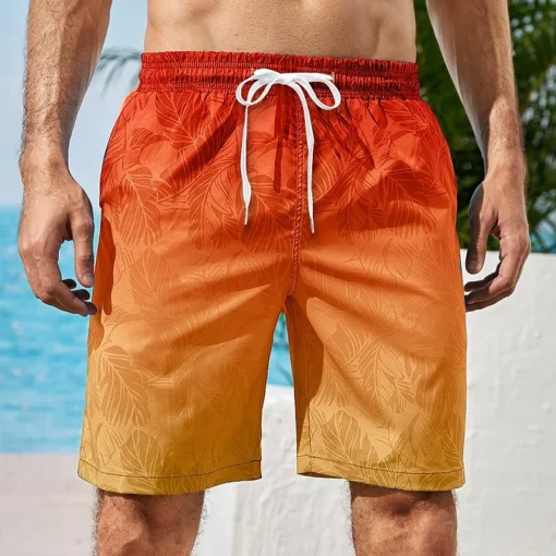 Gradient Graphic Beach Shorts - Image 4
