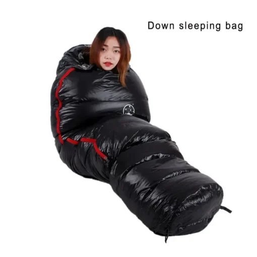 Very Warm White Goose Down Filled Adult Mummy Style Sleeping Bag - Image 2