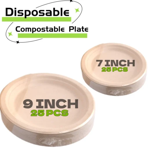 25-50Pack 9&7inch Heavy-Duty Disposable Paper Plates - Image 9