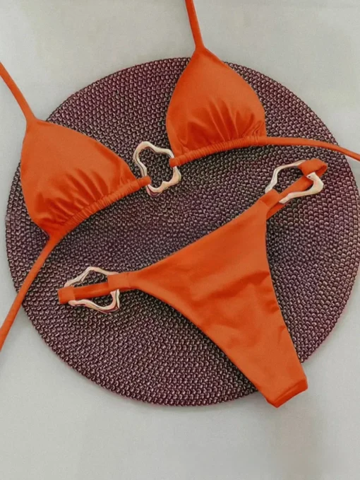 Sexy Bikini Solid Color Lace-up - Image 5