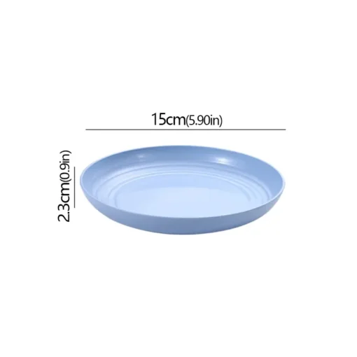 Wheat Straw Solid Color Round Plates - Image 22