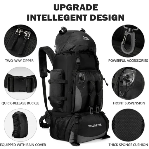 90L Waterproof Hiking Camping Backpack - Image 19