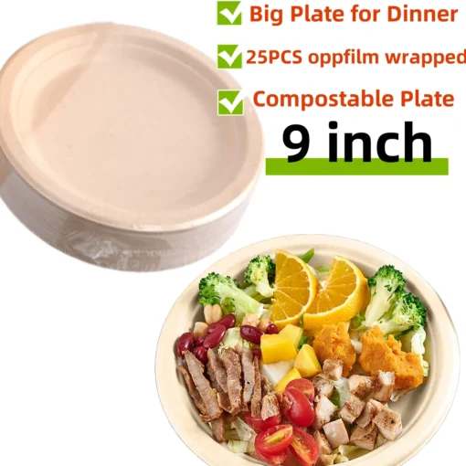 25-50Pack 9&7inch Heavy-Duty Disposable Paper Plates - Image 11