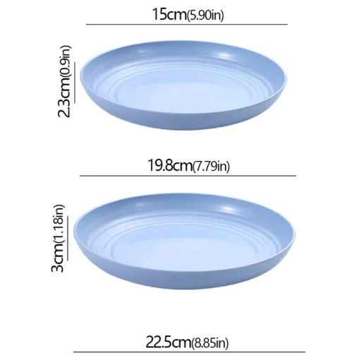 Wheat Straw Solid Color Round Plates - Image 30