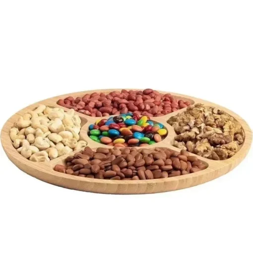 Bamboo Fruit Tray Round Five Compartment - Image 5