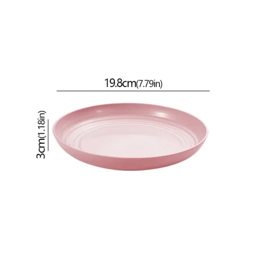 Wheat Straw Solid Color Round Plates - Image 16