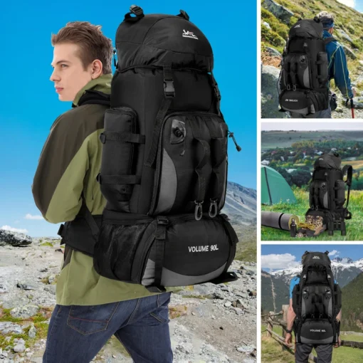 90L Waterproof Hiking Camping Backpack - Image 18