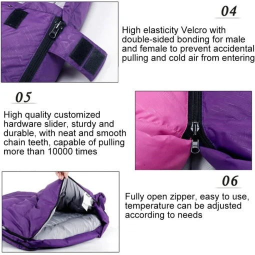 Outdoor down sleeping bag 210cm*80cm single person - Image 19