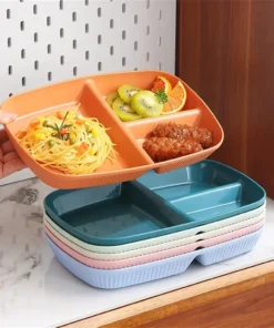 Unbreakable Rectangular 3-Grid Meal Plate