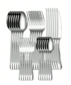 6pc/30pc Stainless steel silver high-end star diamond tableware