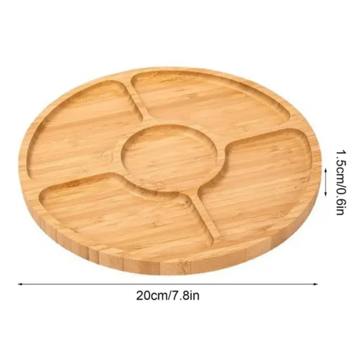 Bamboo Fruit Tray Round Five Compartment - Image 6