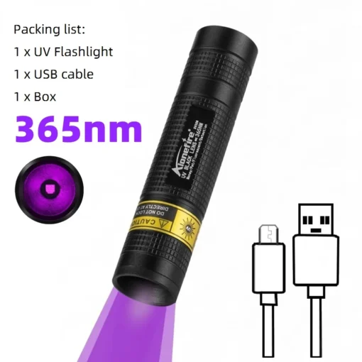365nm Mini UV Led Blacklight Flashlight - Image 5