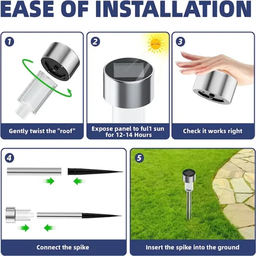 10Pack Solar Outdoor Lights Garden - Image 15
