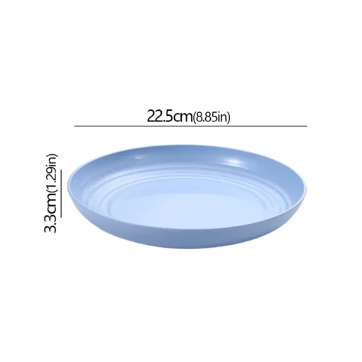 Wheat Straw Solid Color Round Plates - Image 14