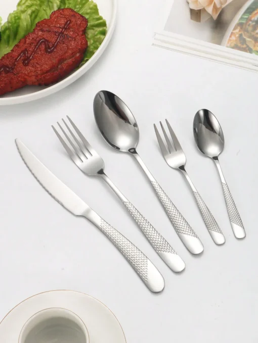 6pc/30pc Stainless steel silver high-end star diamond tableware - Image 2