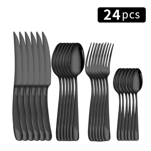24pc Stainless steel tableware - Image 8