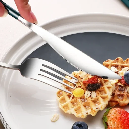 Stainless Steel Tableware Set Portable Cutlery Dinner Knife Fork Spoon Chopsticks Four-piece Suit with Box - Image 5