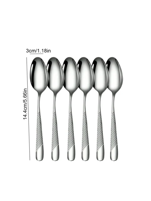 6pc/30pc Stainless steel silver high-end star diamond tableware - Image 5