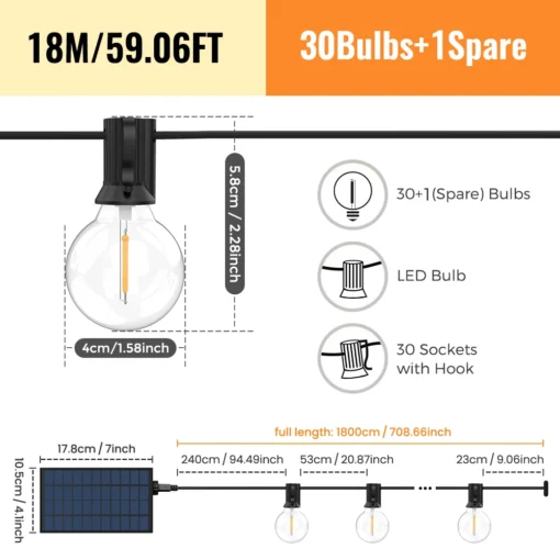 Solar String Lights Outdoor G40 - Image 11