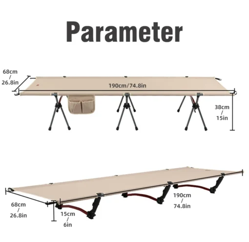 PACOONE Camping Cot  Folding Camping Bed - Image 21