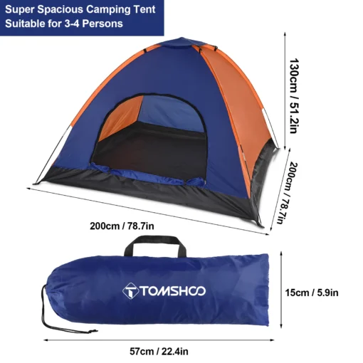 TOMSHOO 3-4 Persons Camping Tent - Image 3
