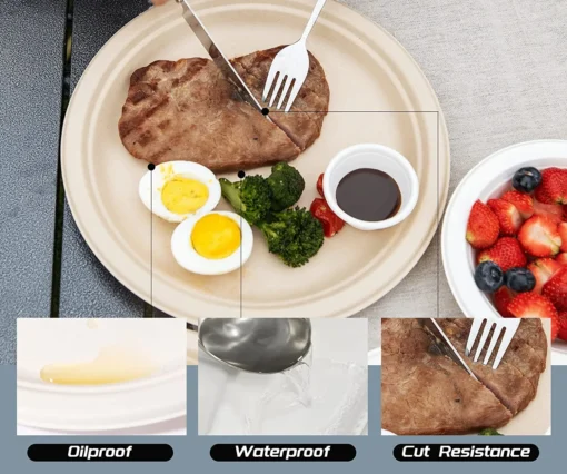 25-50Pack 9&7inch Heavy-Duty Disposable Paper Plates - Image 4