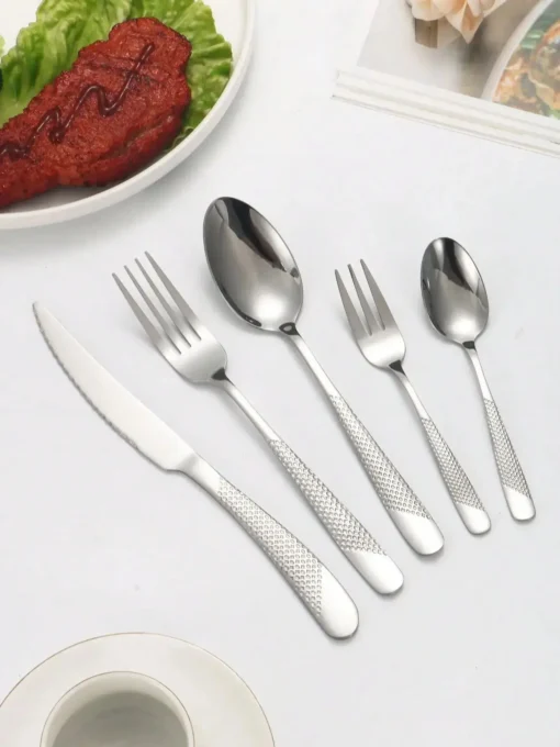 6pc/30pc Stainless steel silver high-end star diamond tableware - Image 11