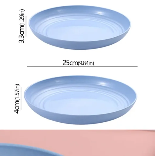 Wheat Straw Solid Color Round Plates - Image 31