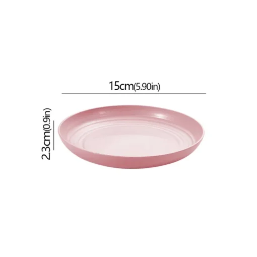 Wheat Straw Solid Color Round Plates - Image 20