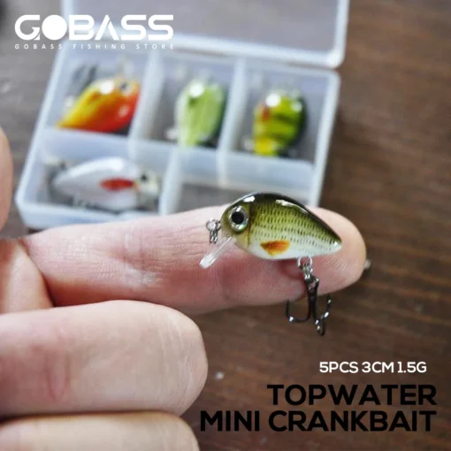 GOBASS 5pcs Mini Fish Bass Fishing Lure