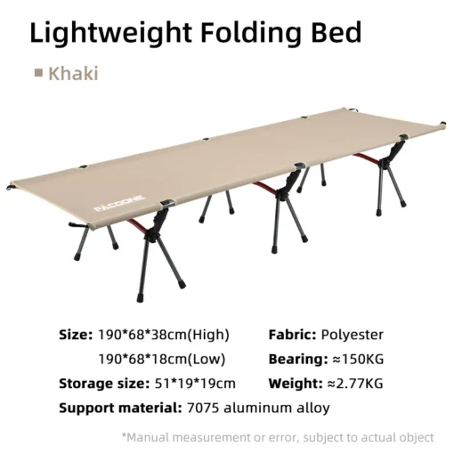 PACOONE Camping Cot  Folding Camping Bed - Image 7