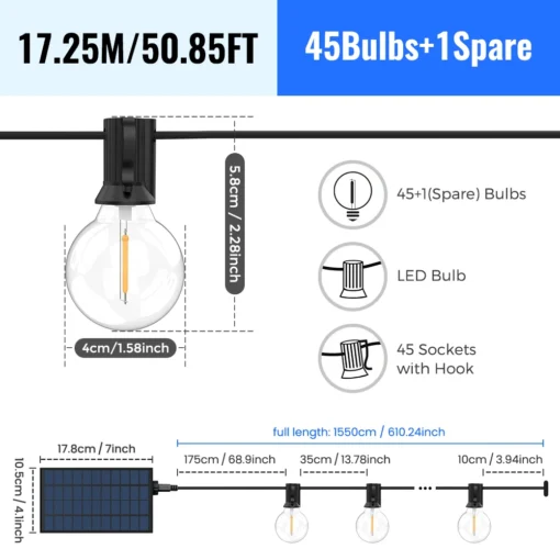 Solar String Lights Outdoor G40 - Image 10