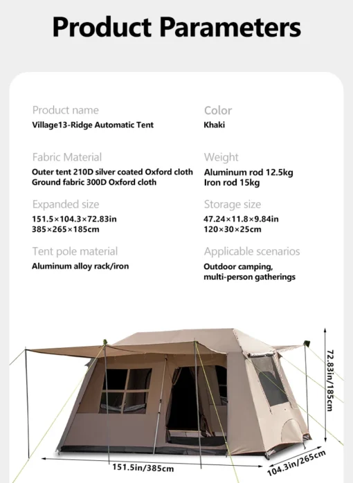 Sonuto Automatic Large Camping Tent - Image 22