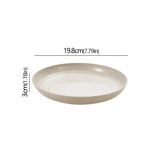 Wheat Straw Solid Color Round Plates - Image 12