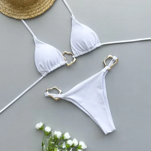 Sexy Bikini Solid Color Lace-up - Image 15
