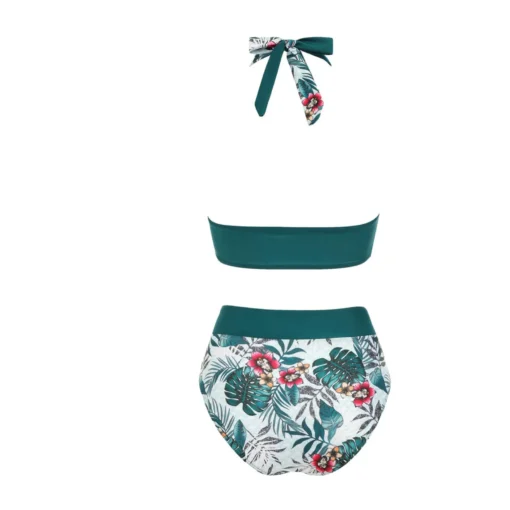bikini Beach Colour Block Floral Printed Women's Swimsuit - Image 21