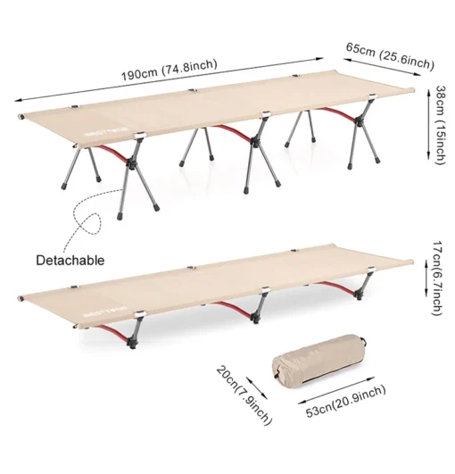 WESTTUNE Camping Cot Portable Folding Bed - Image 8