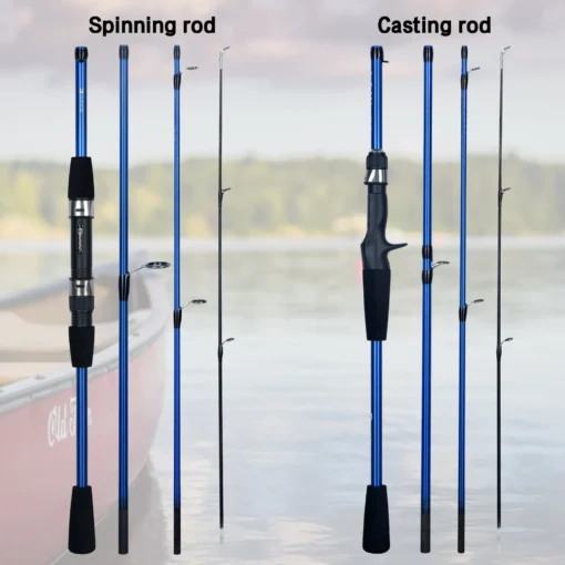 BIUTIFU Baitcasting Spinning Travel Carbon 4/5 Section Fishing Rods - Image 6