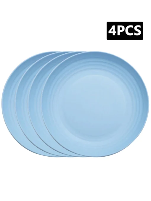 4/8pcs Plastic original plate, reusable, camping picnic dessert plate - Image 5