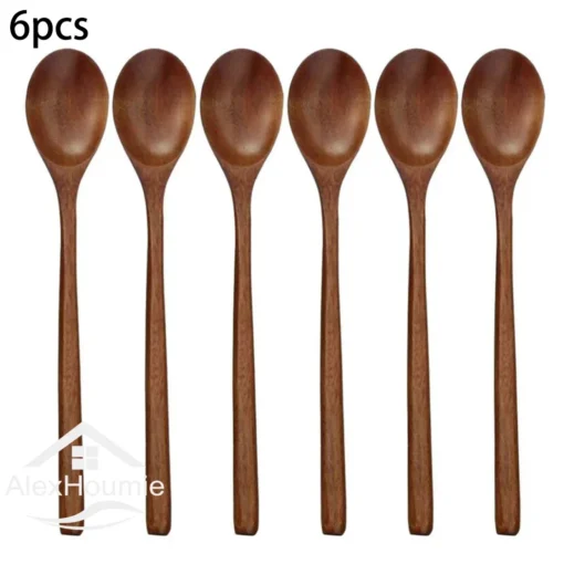 6 Piece Wooden Spoon Bamboo Kitchen Korean Style - Image 2