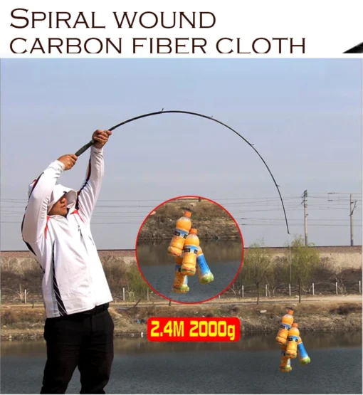 1.6-2.4m Telescopic Fishing Rods Ultralight Weight Spinning Casting Carbon Pole - Image 11