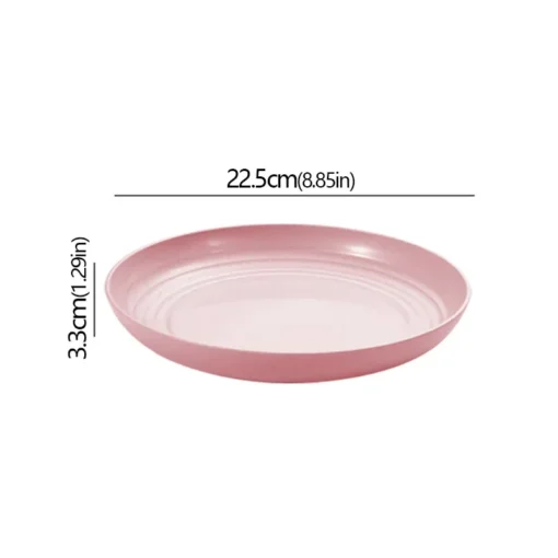 Wheat Straw Solid Color Round Plates - Image 11