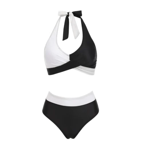 bikini Beach Colour Block Floral Printed Women's Swimsuit - Image 14